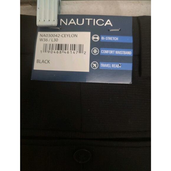 Nautica, Men's Dress Slacks, Black, Size 36x30, NWT, Comfort Waistband Bi-Stetch - Picture 3 of 7